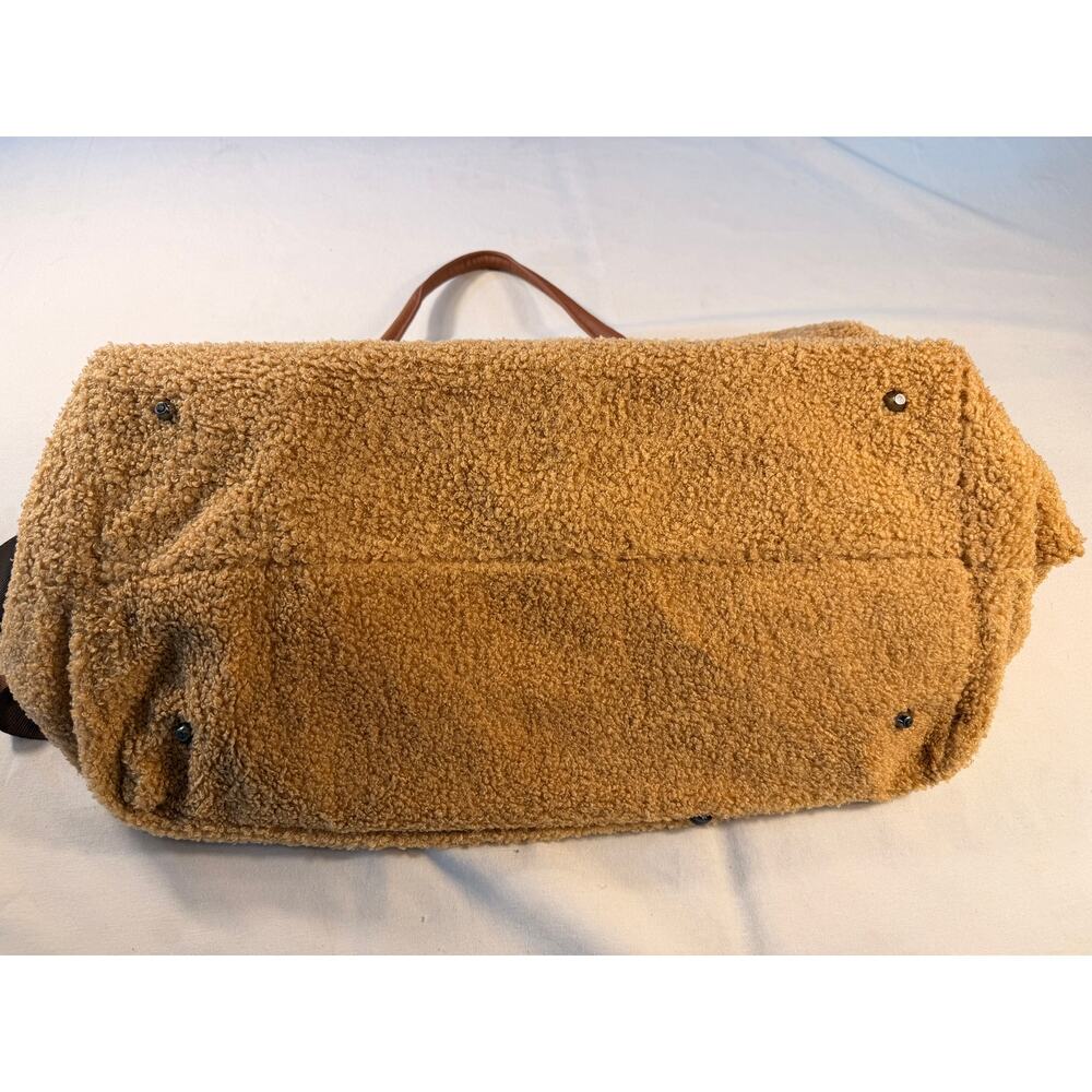 Childhome Teddy Mommy Bag Brown Fuzzy Diaper Travel Duffle NWOT - Picture 14 of 14